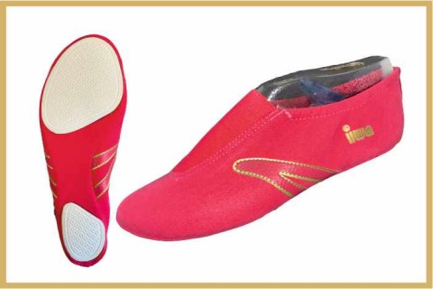 Kunstturnschuh/Jugend/Kids pink mit pinkfarbigem Streifen