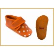 Krabbelschuhe Klett/Punkte orange
