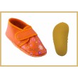 Krabbelschuhe Klett/Herz orange