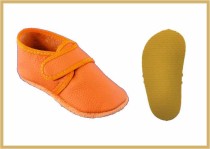 Krabbelschuhe Klettverschluss uni orange