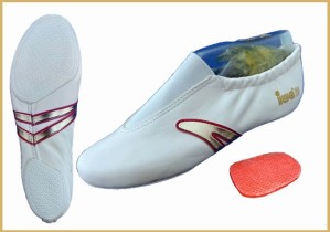 Kunstturnschuh/goldenen Streifen creme mit goldenen Streifen