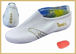 Kunstturnschuh mit Glanzspots weiß