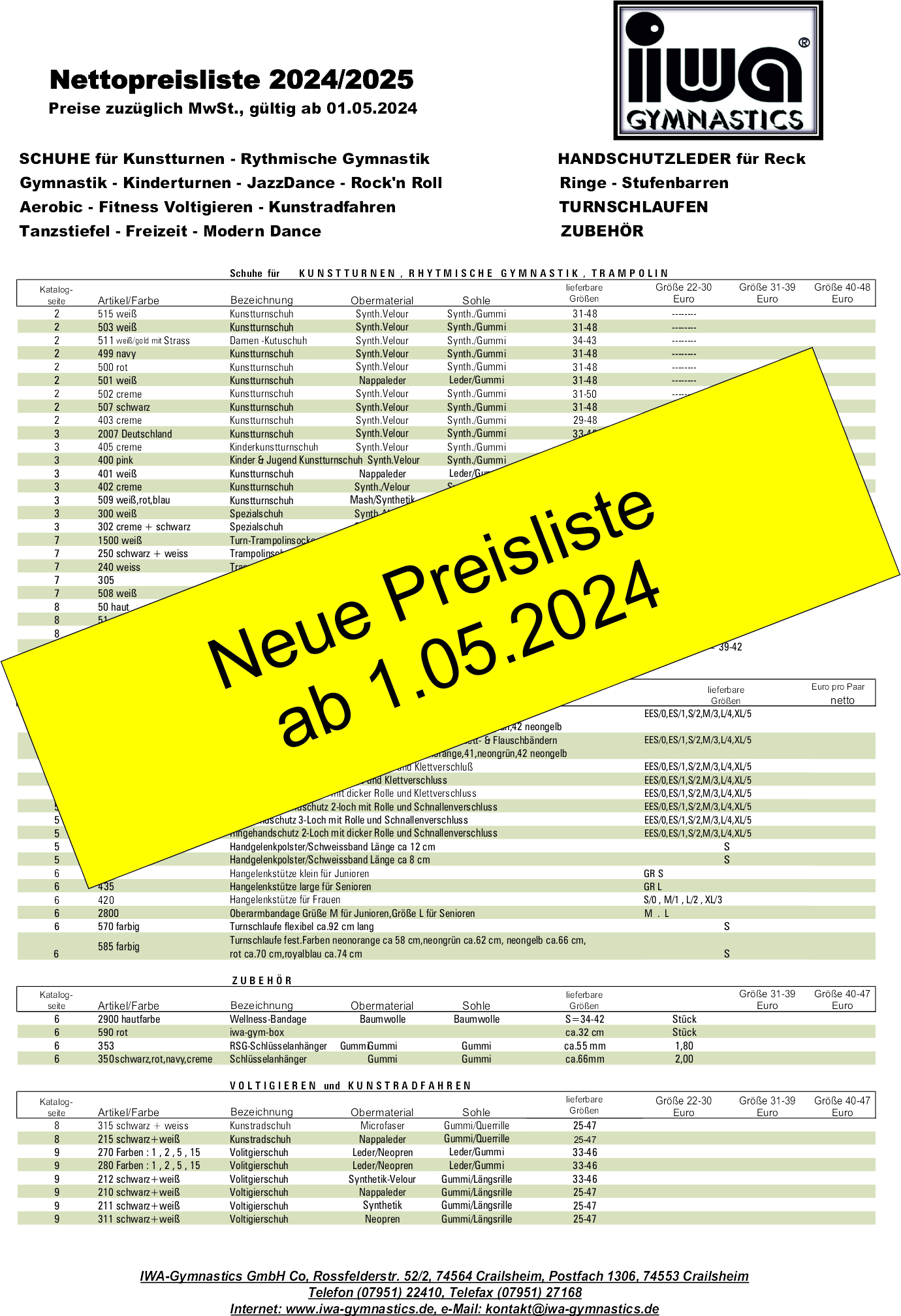 New price list is valid from 1.05.2024